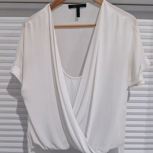 White chiffon high-low shirt